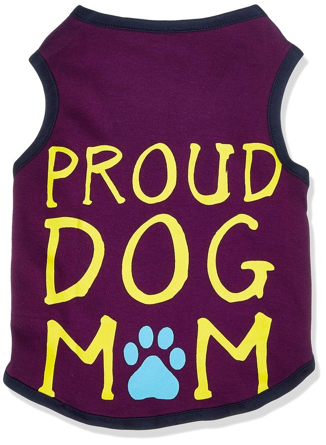 CHOOSTIX Polyester Summer Sandoz, Dog T-Shirt, Proud Dog Mom, Magenta, 12", 200 g, S - Image 1